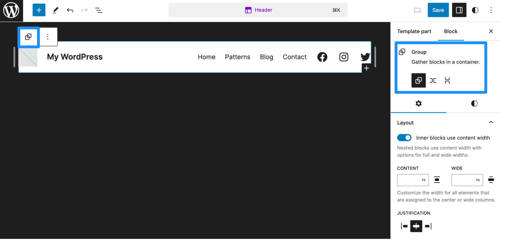 如何在 WordPress 中创建粘性标题栏(4 种方法) 7 group header