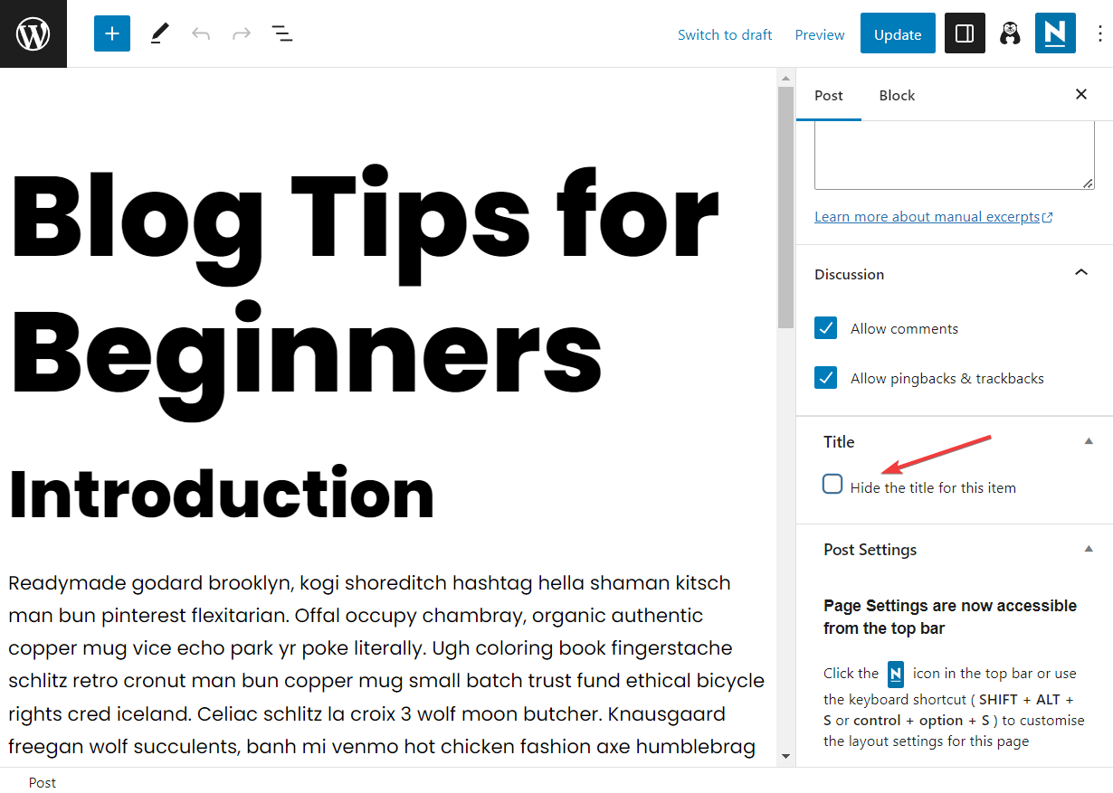 如何隐藏 WordPress 页面标题:4 种简单方法 4 hide title using WP 4 Me Title Remover