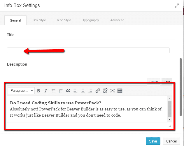 如何使用 WordPress 和 Beaver Builder 免费搭建一个着陆页 21 info box settings 2