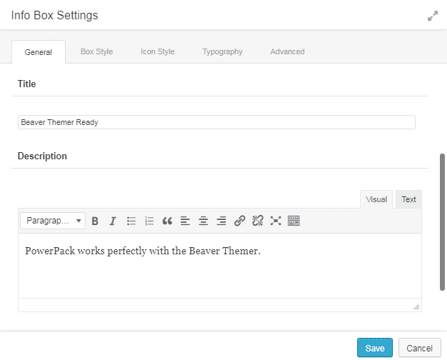 如何使用 WordPress 和 Beaver Builder 免费搭建一个着陆页 13 info box settings