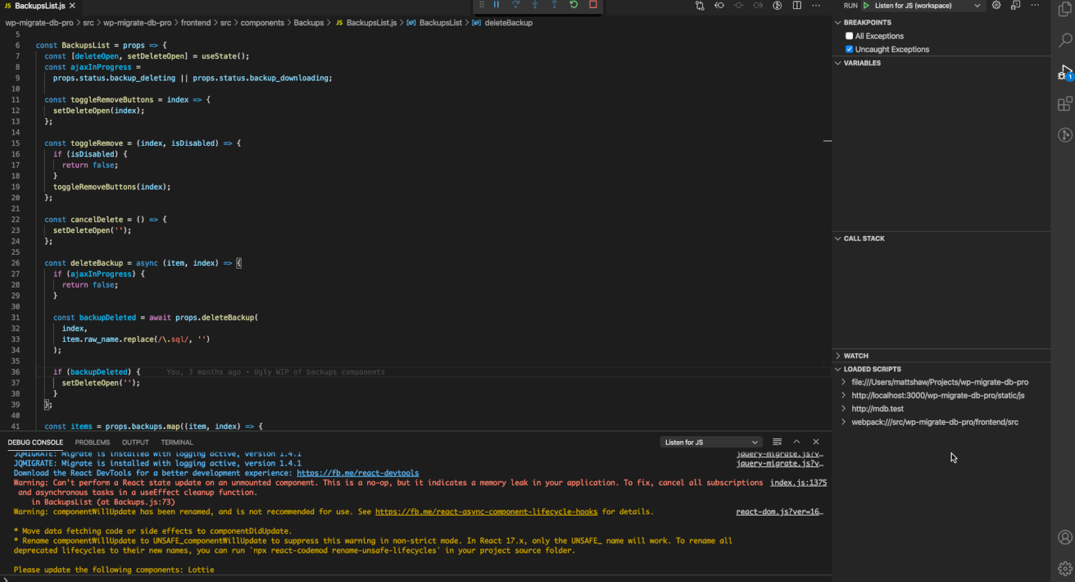 设置 Visual Studio Code 和 xDebug 作为 WordPress 开发的终极编辑器 6 js debug 1540x834 1
