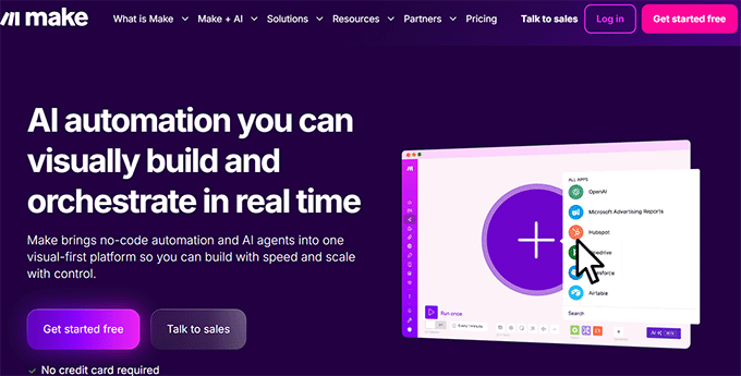 我是如何从零开始在WordPress中实现类似Make.com的自动化(简单方法) 2 makecom website