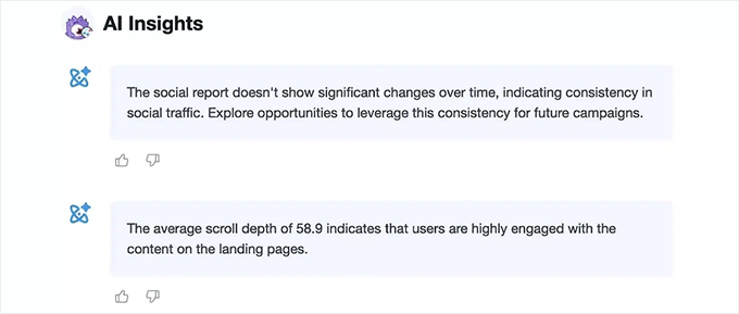 在WooCommerce中使用AI的5种方法(节省时间并赚钱) 17 monsterinsights ai insights