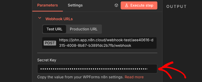 n8n wpforms secret key