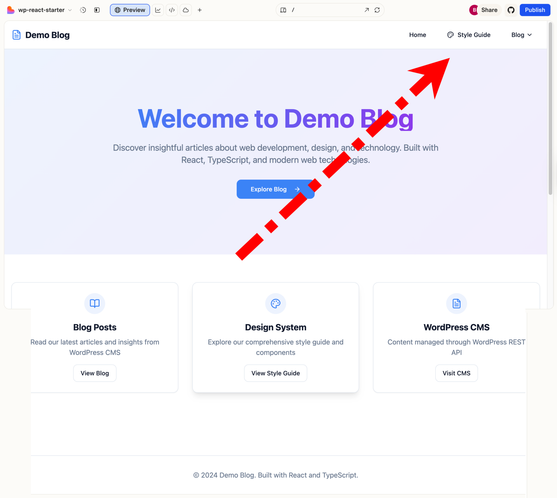 使用无头 WordPress 和 Lovable 构建网站 3 nav set