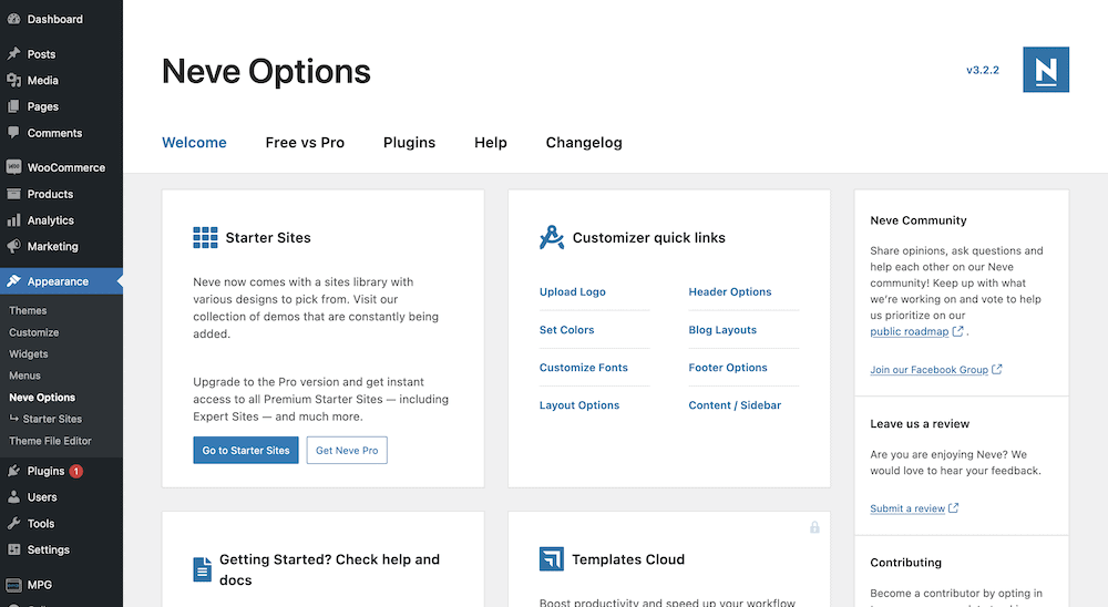 如何安装 WordPress 主题:新手入门指南 20 neve welcome