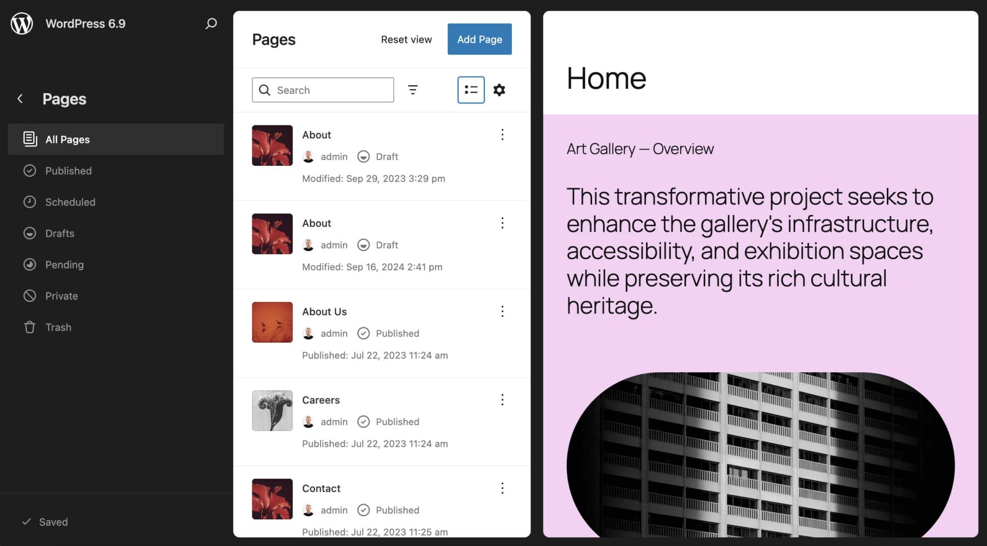 新功能、新区块、新 API:WordPress 6.9 的新变化 34 pages section wp 69