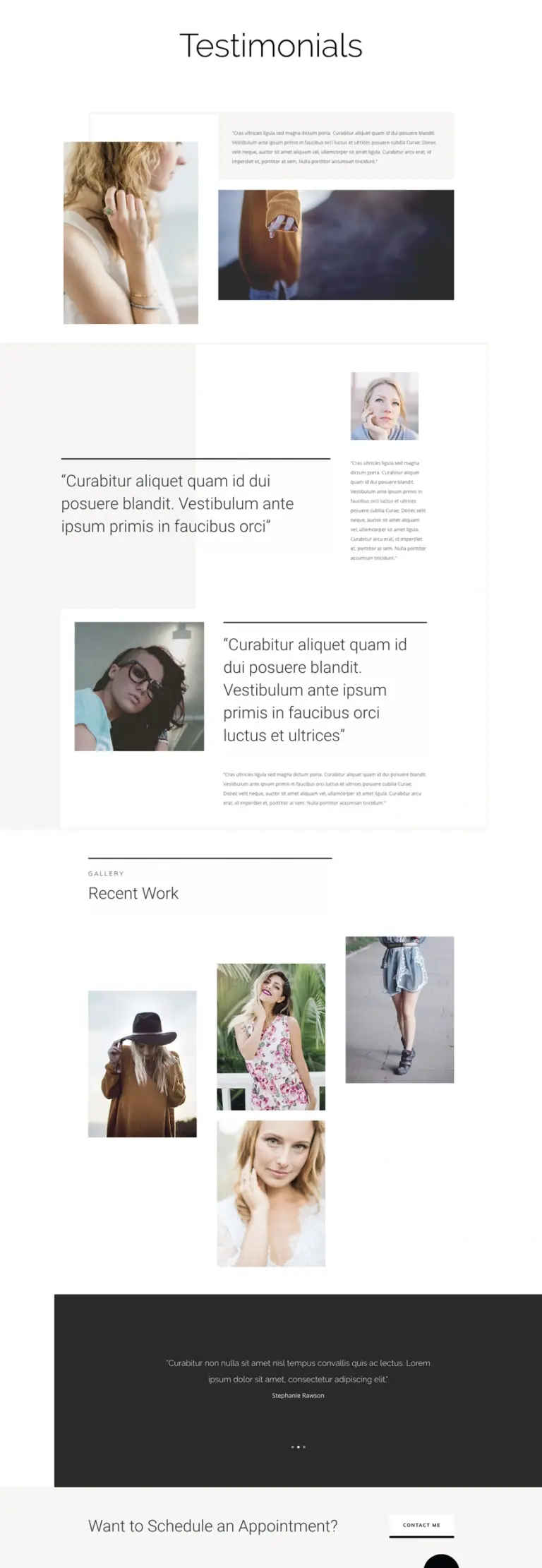 personal stylist testimonials page