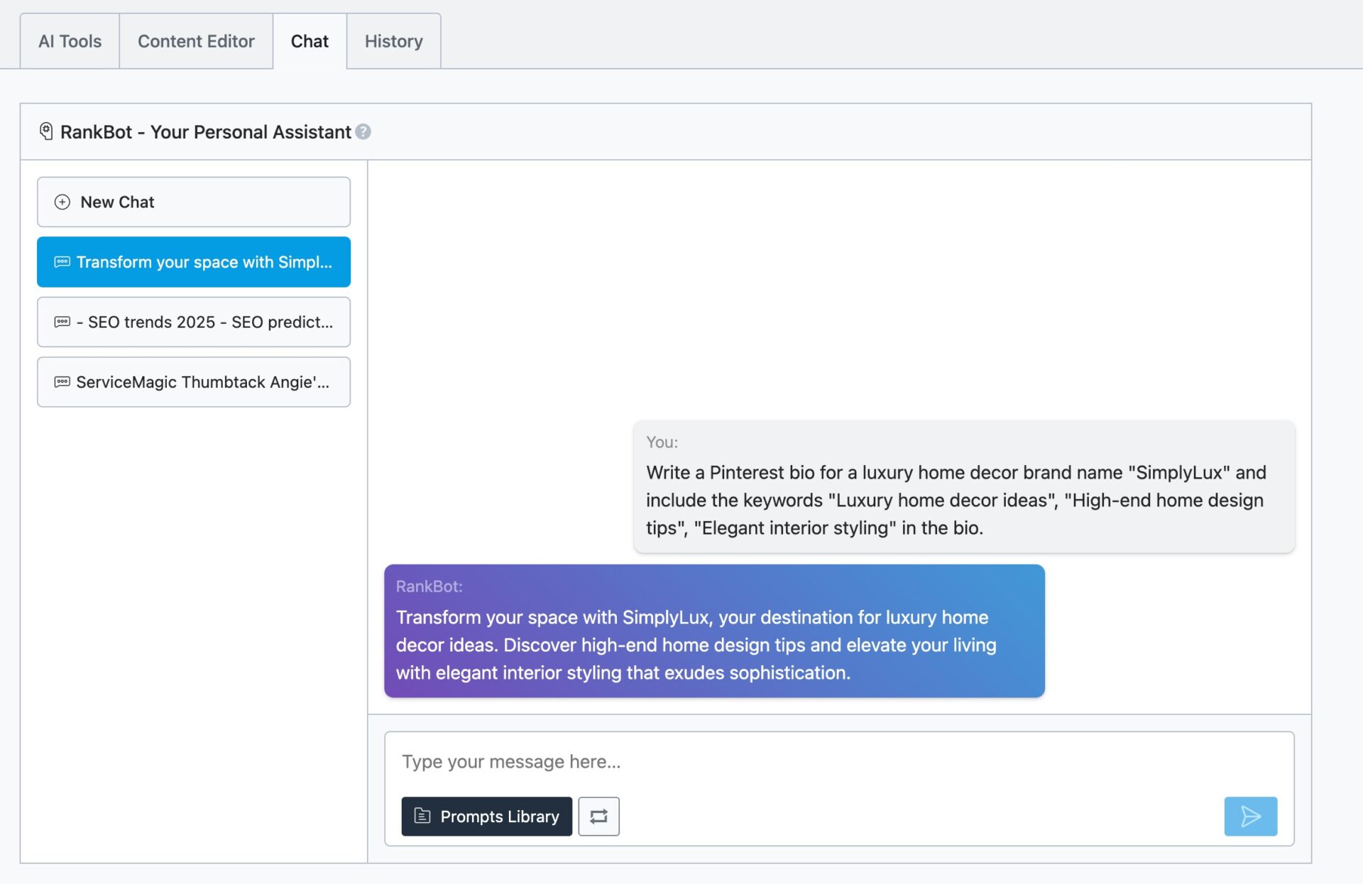 pinterest bio rankbot