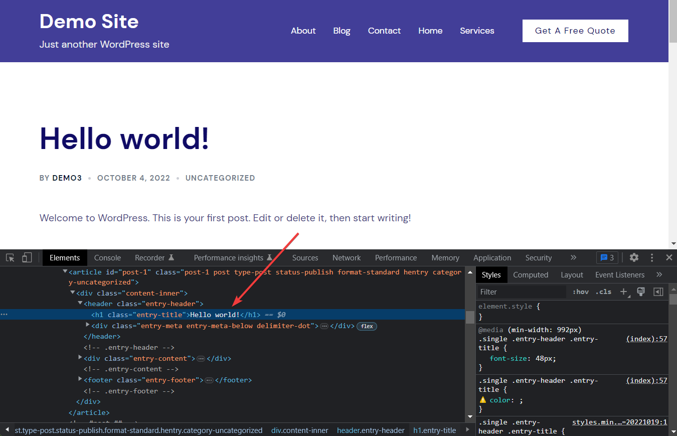 如何隐藏 WordPress 页面标题:4 种简单方法 11 post id in developer console