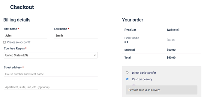 我如何在5分钟内设置WooCommerce访客结账 6 preview of account creation option in guest checkout in woocommerce