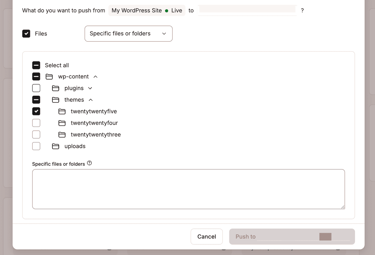 使用 Kinsta 多环境设置实现敏捷交付 6 push files