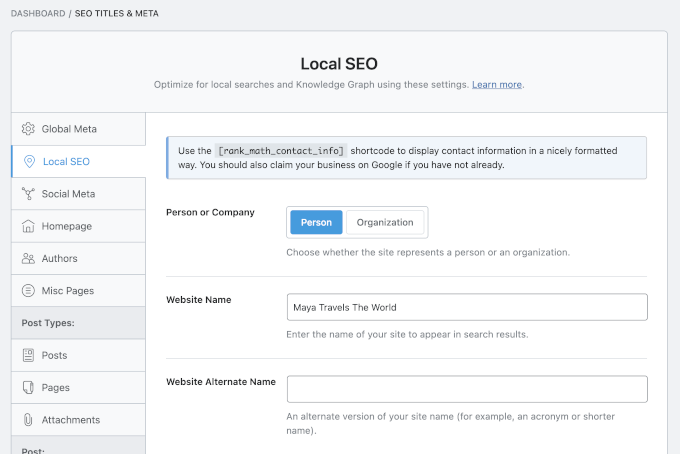 Rank Math vs. AIOSEO:我为 WordPress 用户推荐哪一个? 22 rank math local seo