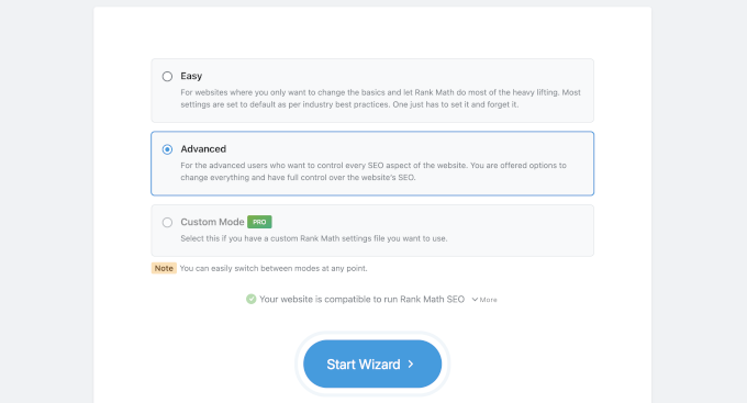 Rank Math vs. AIOSEO:我为 WordPress 用户推荐哪一个? 5 rank math setup mode
