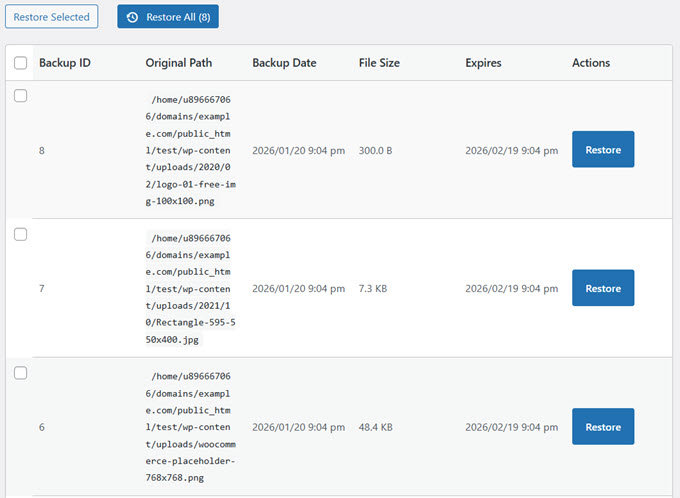 WPBeginner 聚焦 20:WordPress 存储清理、更智能的预览和自动化更新 3 restore deleted versions