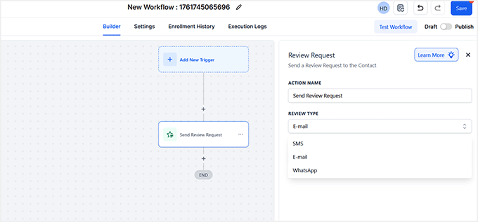 send review request with helpscout