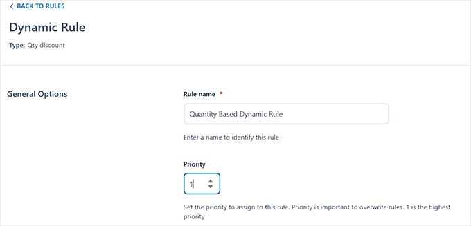 如何设置WooCommerce动态定价 4 set dynamic pricing rule name and priority 1
