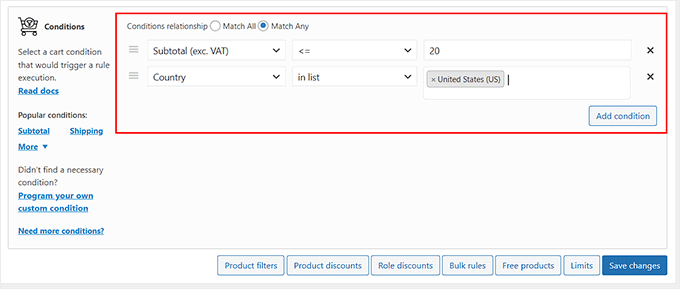 如何设置WooCommerce动态定价 15 set trigger conditions 1
