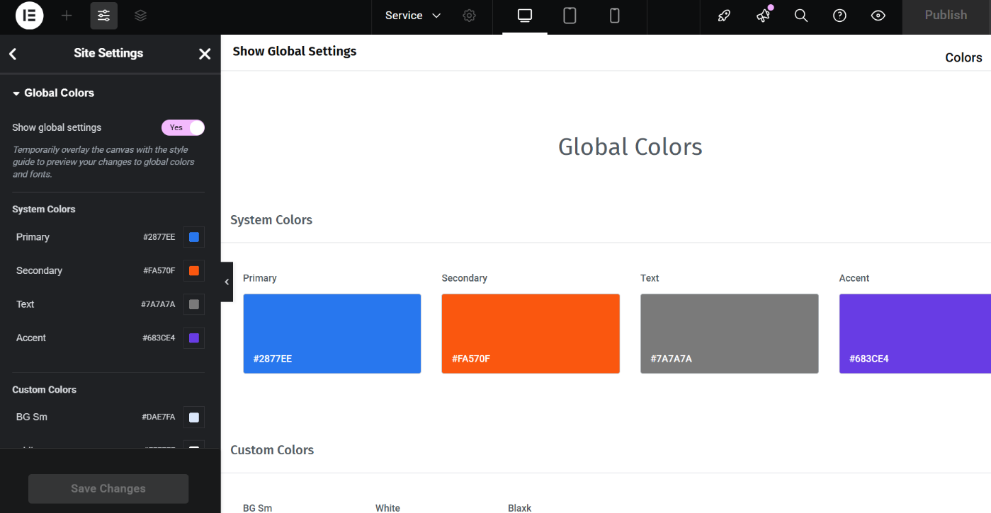 13 个最佳无代码 WordPress 工具,助力建设和增长您的网站 11 setup global colors