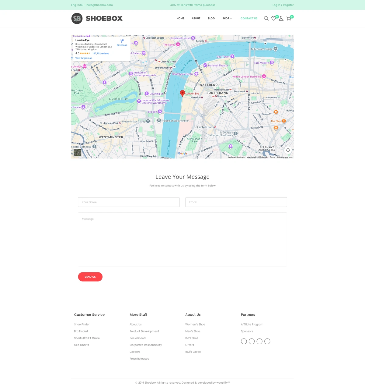 Shoebox – Shoe Store Shoe Store 05 Contact Us