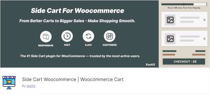 7个最佳WooCommerce滑动侧边购物车插件(我测试了13个) 12 sidecartwoocommerce