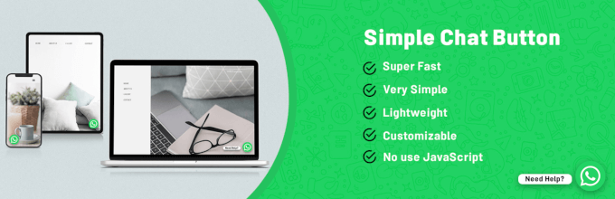 8个最佳WhatsApp WordPress插件(我全部测试了一遍) 25 simplechatbutton banner