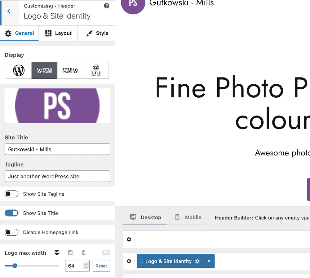 如何更换 WordPress 主题:适用于任何网站的 4 个可靠步骤 5 site identity