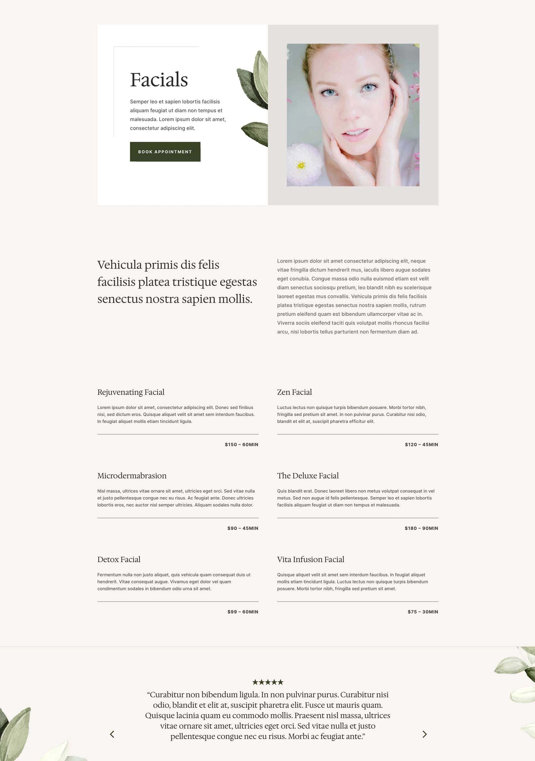 Spa 6 水疗服务页面