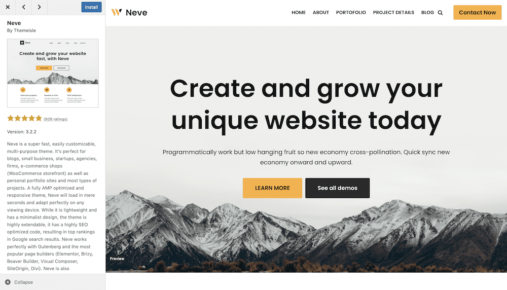如何安装 WordPress 主题:新手入门指南 10 theme preview