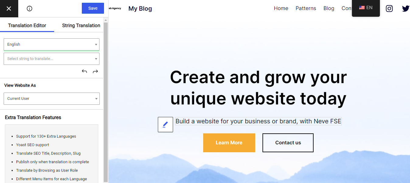 如何创建WordPress多语言网站:注意事项 + 步骤指南教程 12 translation editor