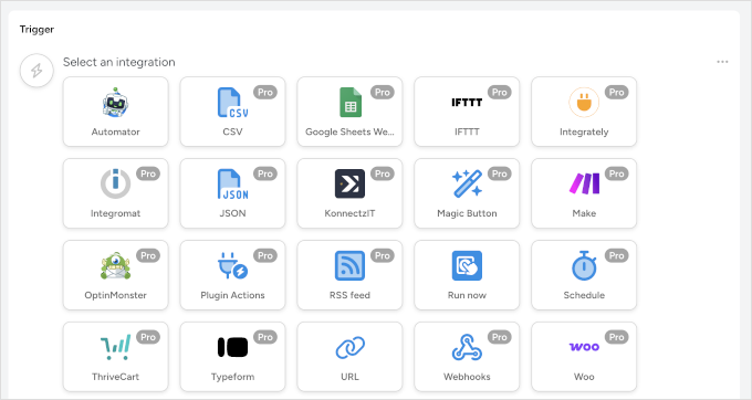 在WooCommerce中使用AI的5种方法(节省时间并赚钱) 8 uncanny automator recipe trigger