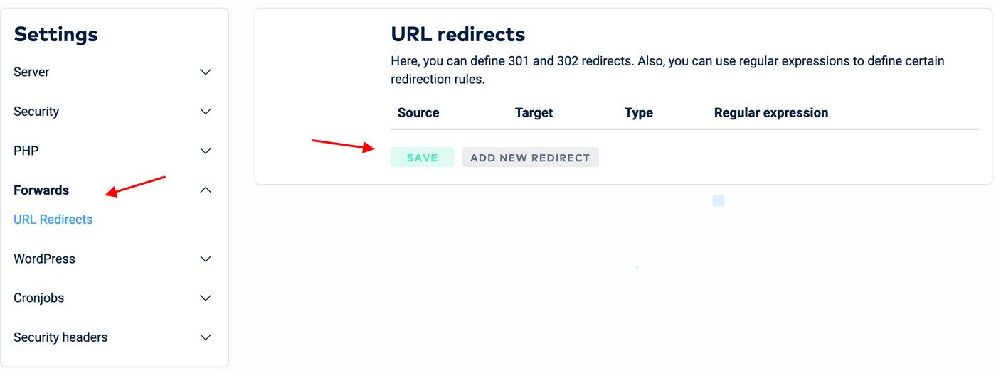 设置 WordPress 重定向 – 工作原理 4 url redirects raidboxes settings