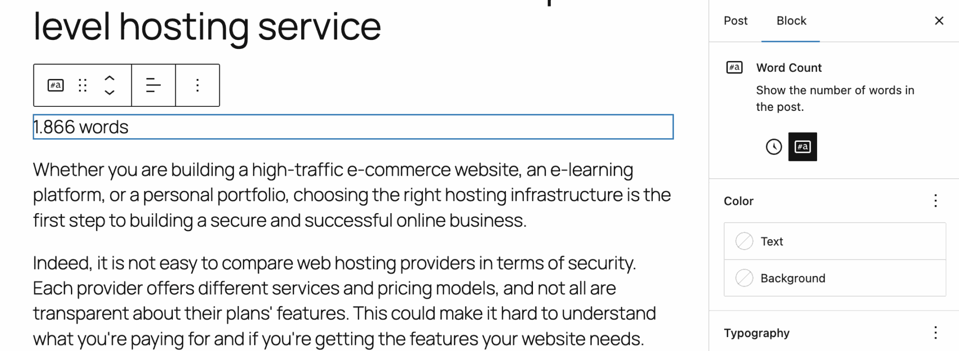 新功能、新区块、新 API:WordPress 6.9 的新变化 8 word count mode