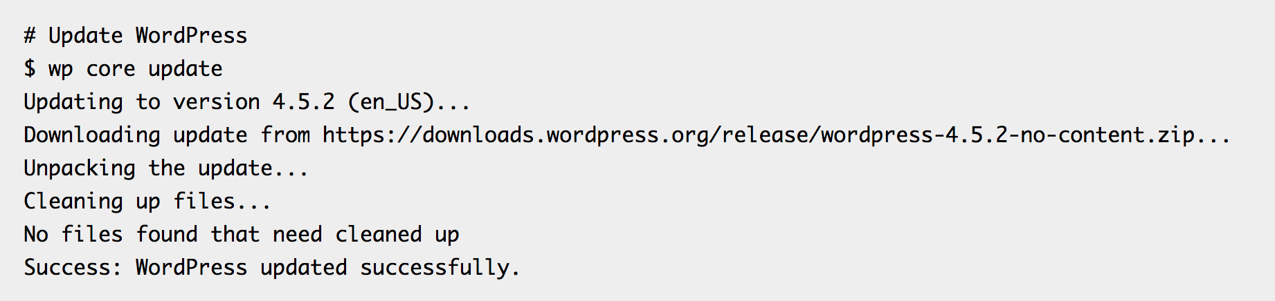 10+ WP-CLI 技巧管理您的 WordPress 网站 5 wp cli core
