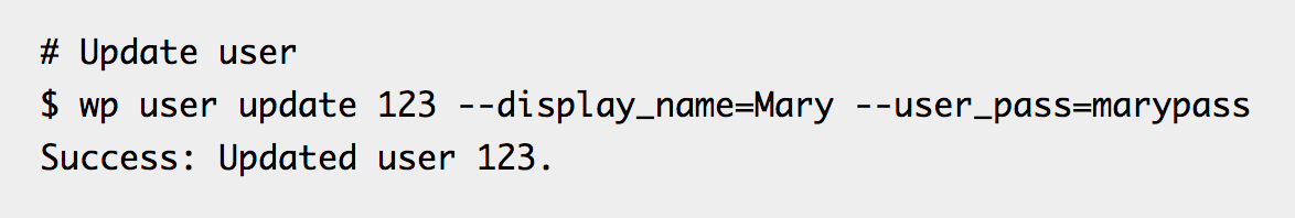 10+ WP-CLI 技巧管理您的 WordPress 网站 8 wp cli user