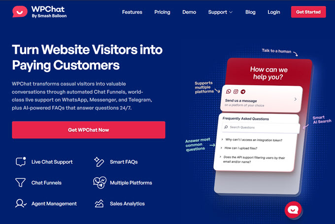 在WooCommerce中使用AI的5种方法(节省时间并赚钱) 11 wpchat homepage