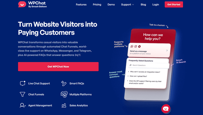 8个最佳WhatsApp WordPress插件(我全部测试了一遍) 2 wpchat website