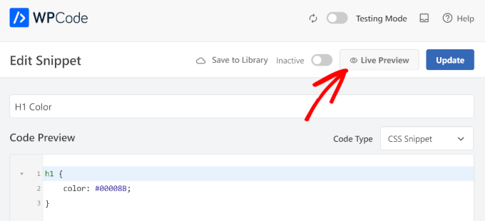 WPBeginner 聚焦 20:WordPress 存储清理、更智能的预览和自动化更新 9 wpcode css preview