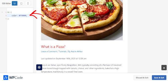 WPBeginner 聚焦 20:WordPress 存储清理、更智能的预览和自动化更新 10 wpcode preview css