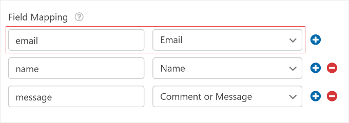 wpforms field mapping