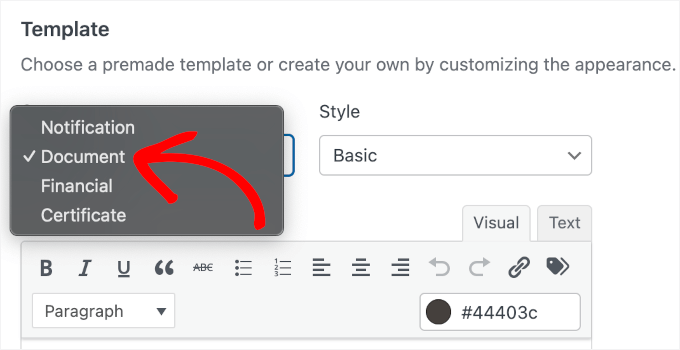 我如何自动将WordPress表单提交转换为PDF(无需手动操作) 25 wpforms settings pdf template category document